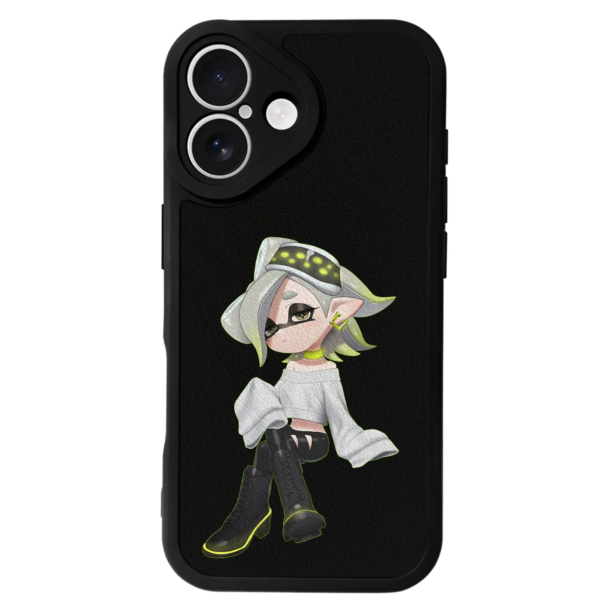 スプラトゥーン グッズ,シオカラーズ ホタル - IPhone 16シリーズ対応 ・ シリコンスマホケース ・ レザー調 ・ 高精度フィット ・ 耐衝撃 ・ ワイヤレス充電対応 ・ 精密カット